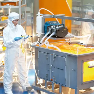 Biotech production facility with advanced equipment for biologics
